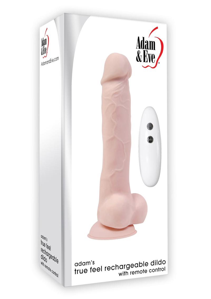 Adam and Eve - Adam`s True-Feel Dildo Vibe with Remote Control Waterproof - Flesh