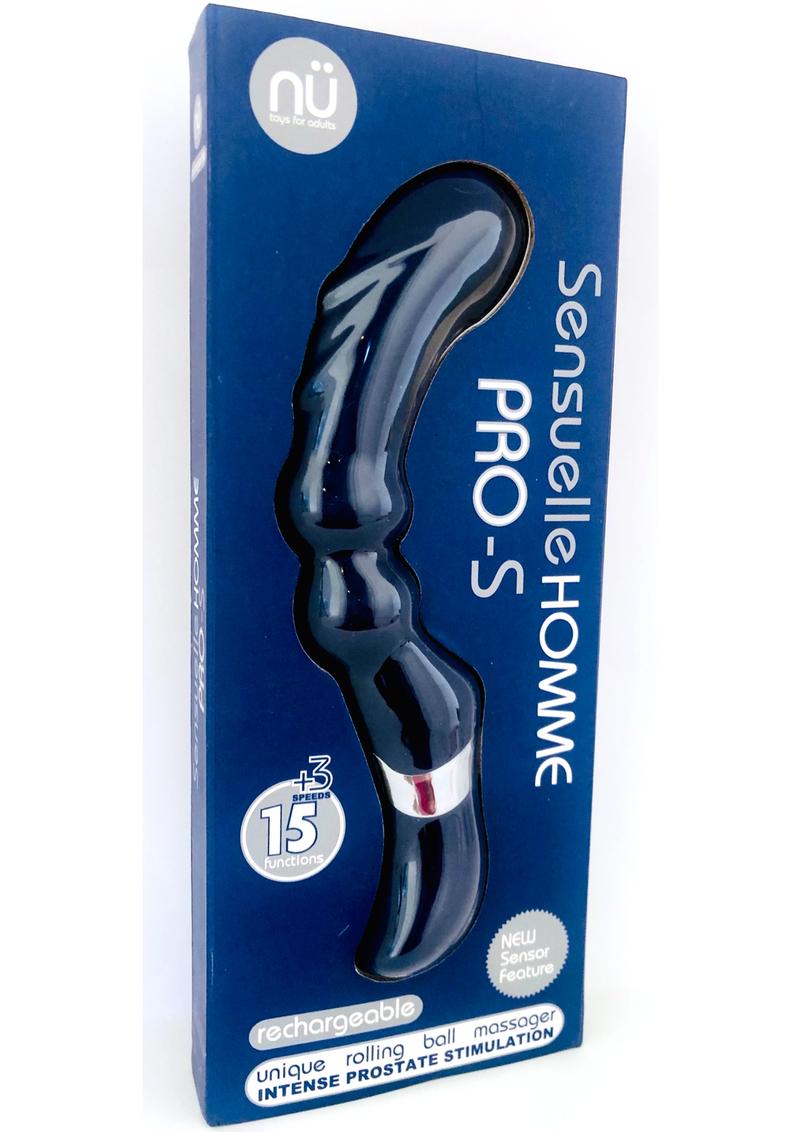 Sensuelle Homme Pro-S Masajeador de Próstata Recargable Multi Velocidad Azul Marino