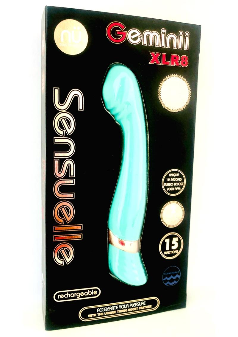 Sensuelle Geminii Xlr8 Turbo Boost Rechargeable Vibrator Electric Blue