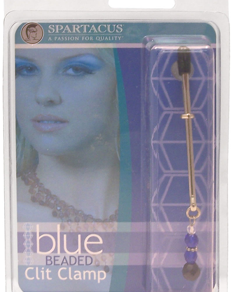 Pinza para el clítoris con cuentas - Azul