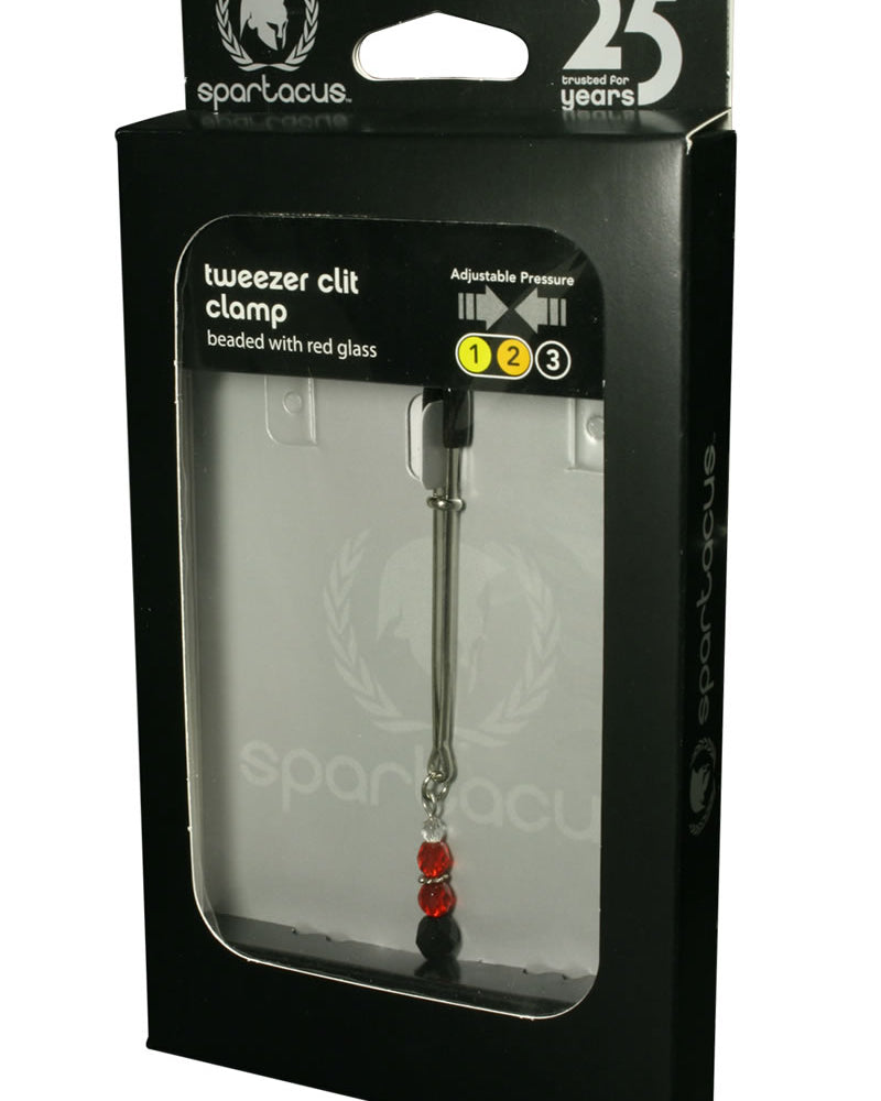 Pinza para clítoris con cuentas - Roja