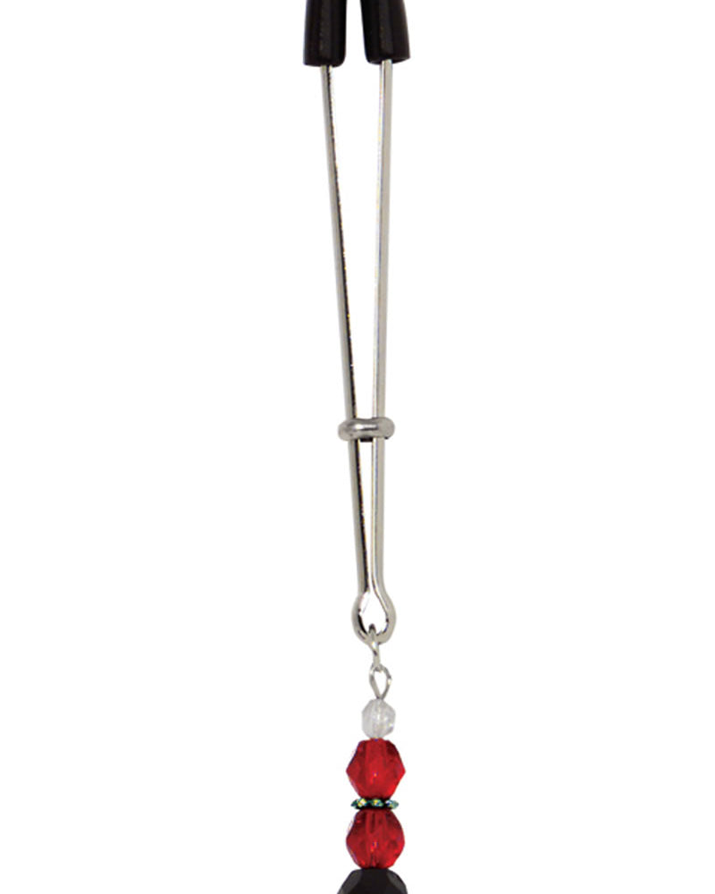 Pinza para clítoris con cuentas - Roja