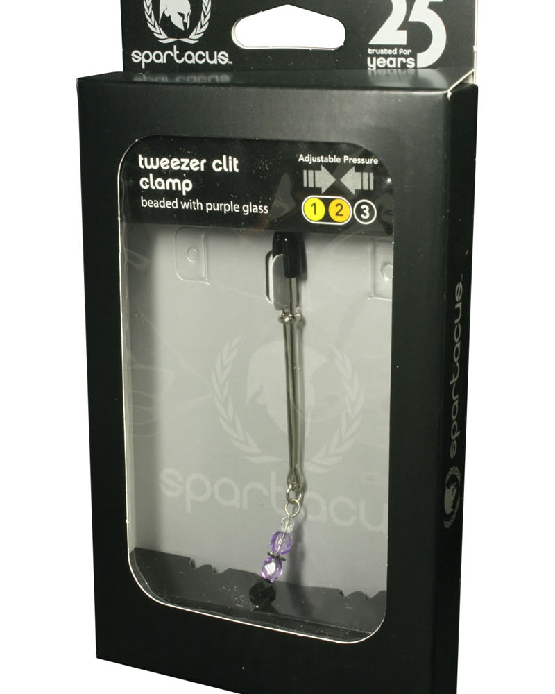 Pinza para el clítoris con cuentas - Púrpura