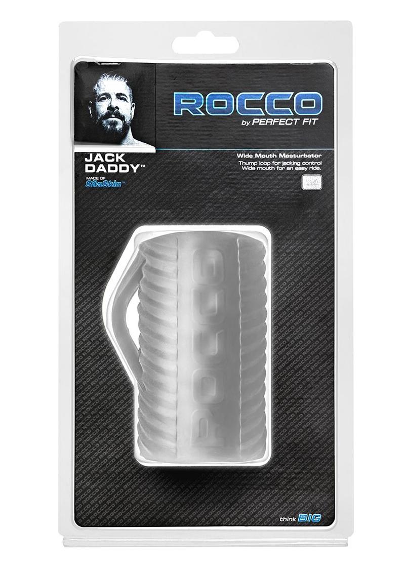 Masturbador masculino transparente sin vibración Daddy Stroker de Rocco Jack