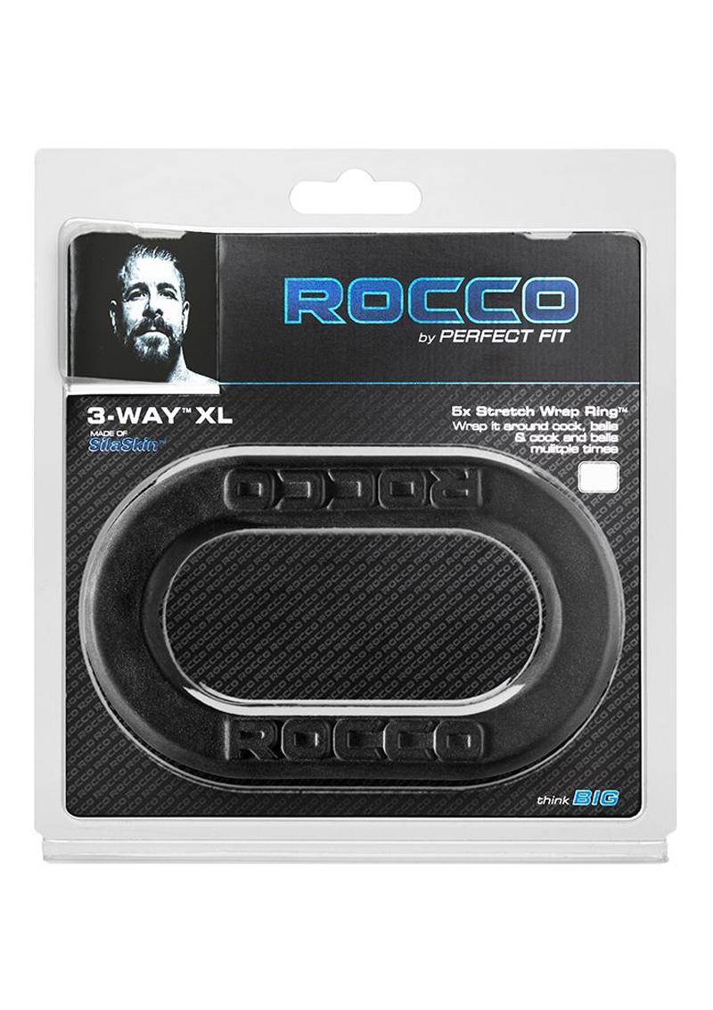 Rocco 3 Way Wrap Ring Silicone Cockring Black