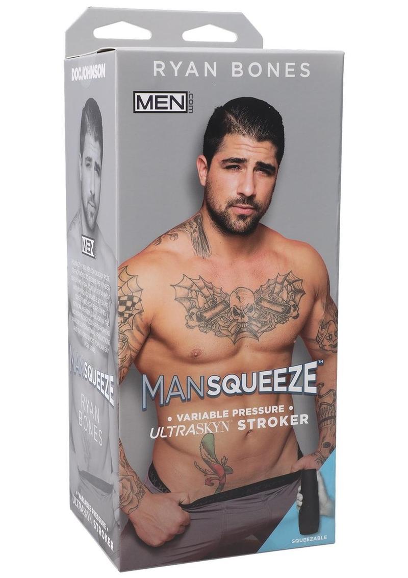 Man Squeeze Ryan Bones Ultraskyn Stroker Variable Pressure Anal Masturbator Textured Flesh