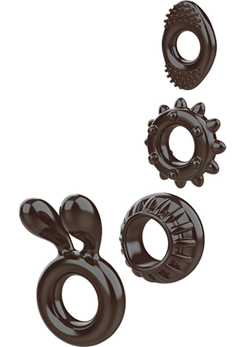 Juego de anillos para el pene Ring My Bell, color negro