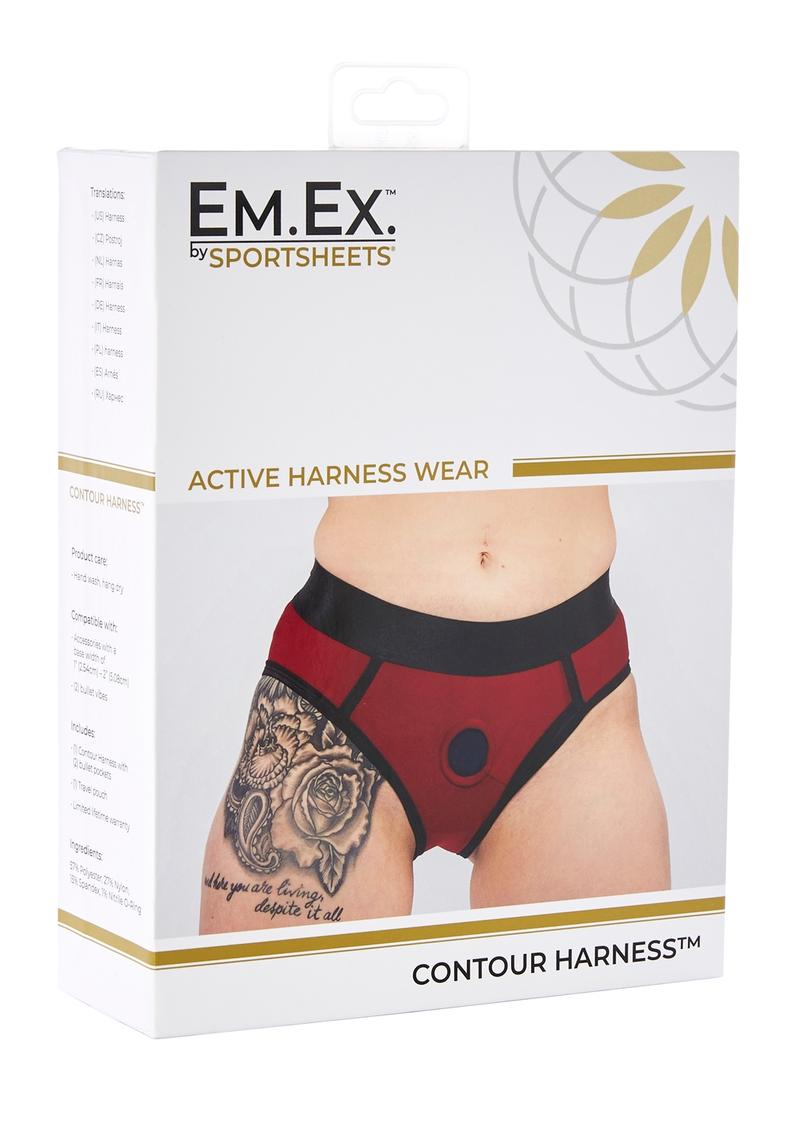 EM. EX. Active Harness Wear Contour Harness Briefs Red Medium - 25-28