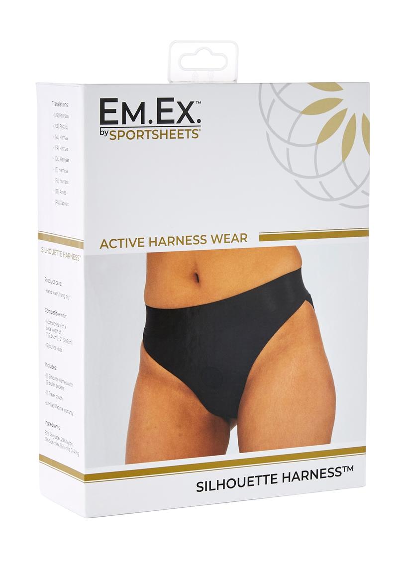 EM. EX. Active Harness Wear Silouette Harness Bikini Cut Black Small-23-25