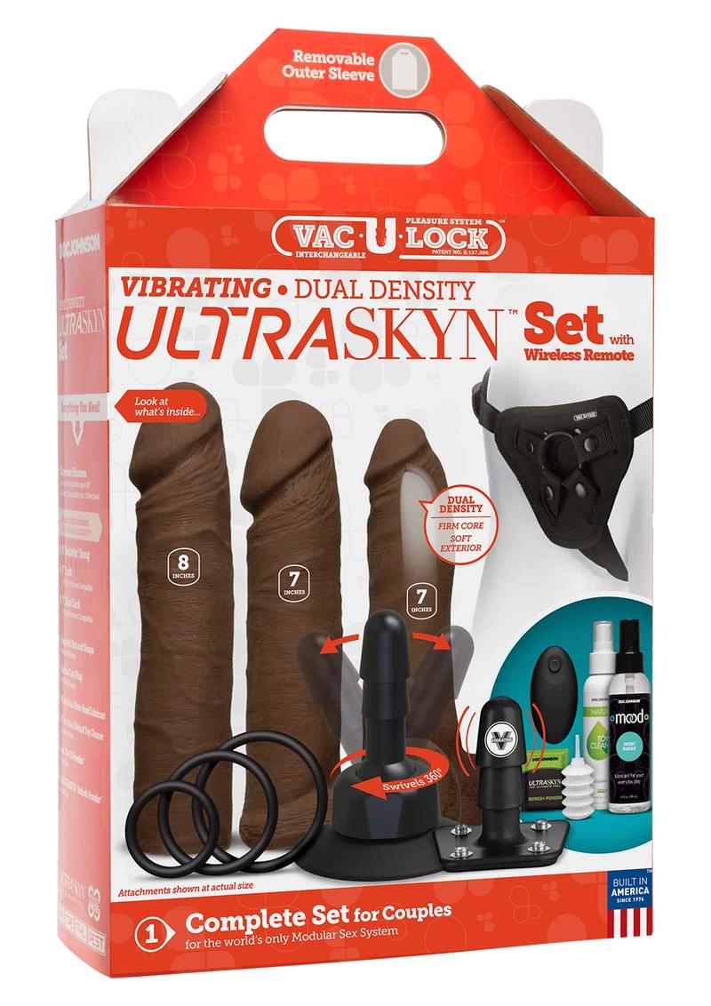 Vaculock Vibrating Ultraskyn Set Choco