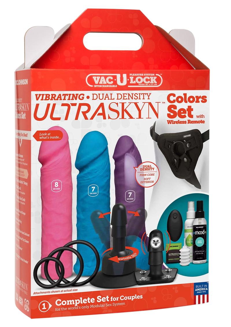 Vaculock Vibrating Ultraskyn Set Colors