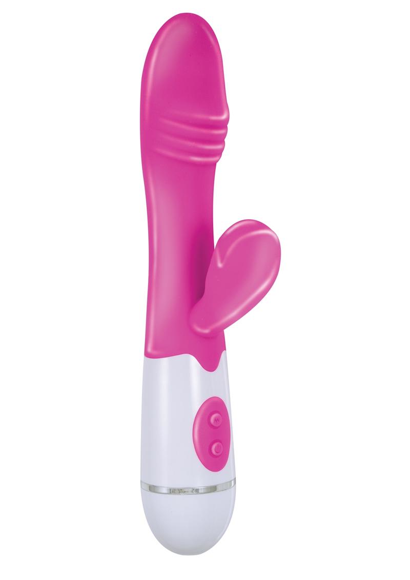 Masajeador de placer Energize Her con doble motor y cosquilleo para clítoris de silicona color rosa