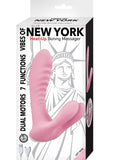 Masajeador de conejito con calefacción Vibes Of New York, carga USB magnética, motores duales, estimulación del clítoris, color rosa