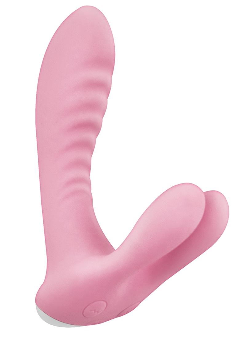 Vibes Of New York Heat Up Bunny Massager Magnetic USB Charging Dual Motors Clit Stimulation Pink
