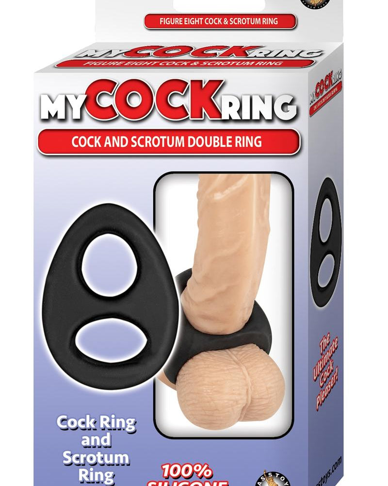 My Cockring Anillo Doble para Pene y Escroto de Silicona Negro