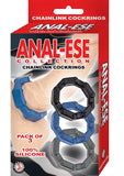 Anal-Ese Collection Chainlink Cockrings 3-Pack Silicone