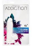 Crystal Addiction Dong 6 Inch Non Vibrating Suction Base Clear