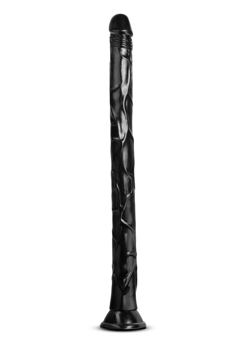 Jet Black Mamba Dildo 19.25 Inches Suction Base