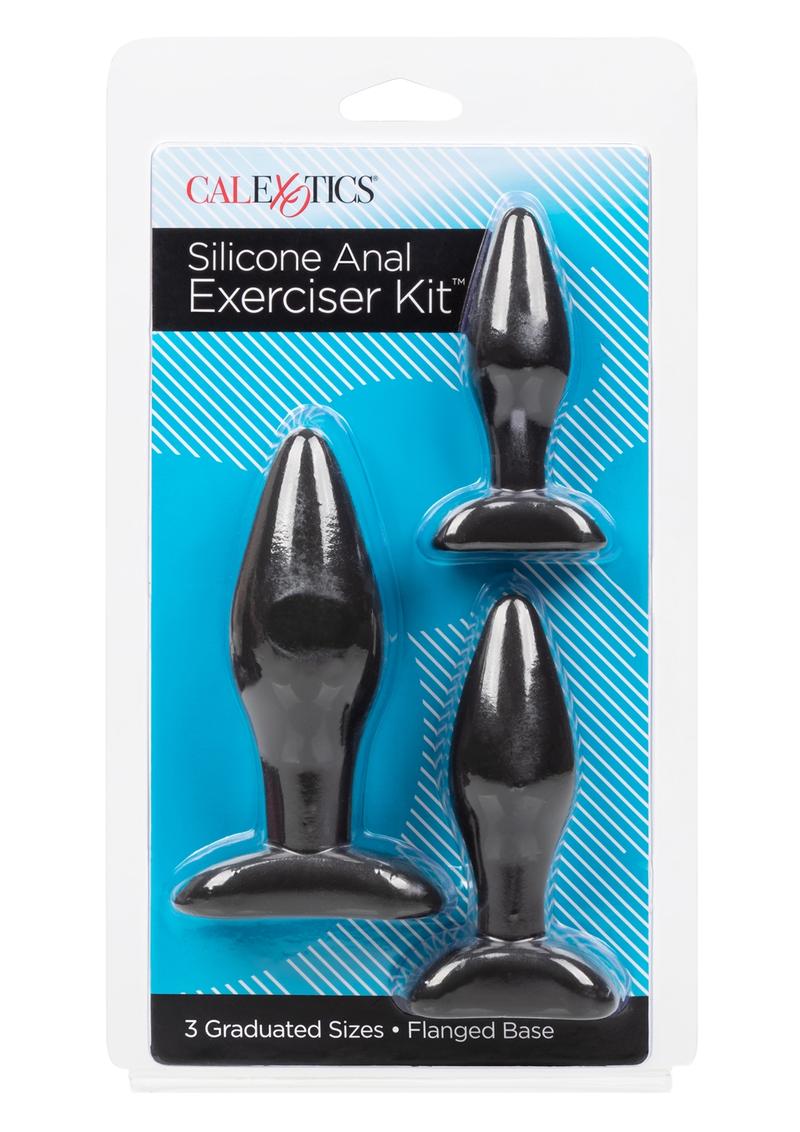 Kit de ejercitador anal de silicona Tapones anales Impermeable Negro