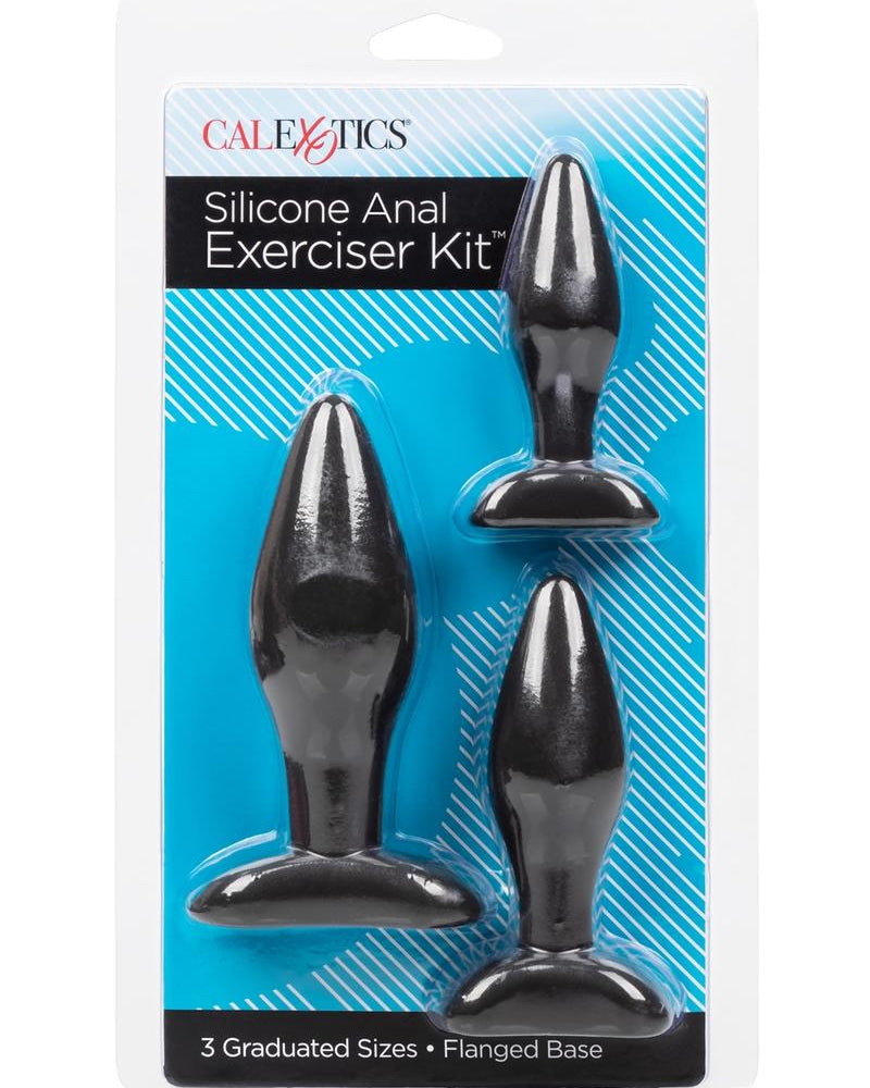 Kit de ejercitador anal de silicona Tapones anales Impermeable Negro