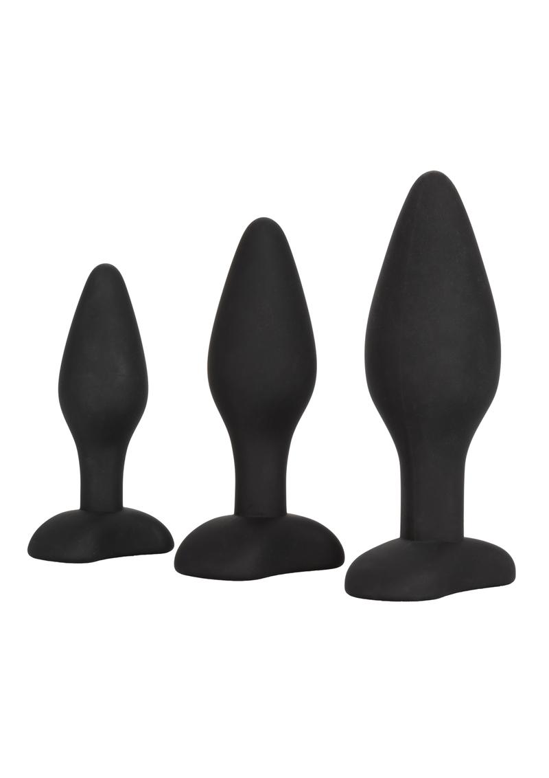 Kit de ejercitador anal de silicona Tapones anales Impermeable Negro