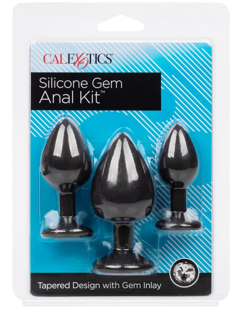 Silicone Gem Anal Kit Silicone Waterproof Black