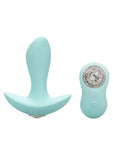 Tapón anal vibrador Pave Audrey de silicona de varias velocidades, recargable por USB, resistente al agua, color verde azulado