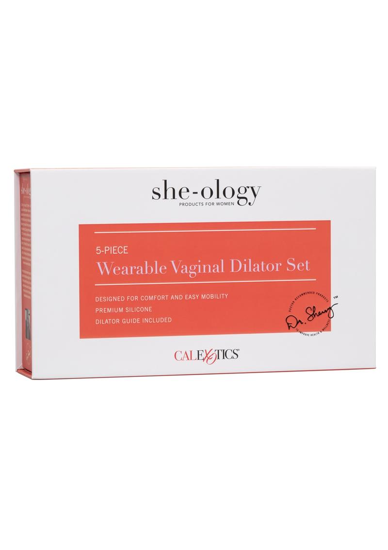 Dilatador vaginal portátil She-ology, juego de 5 piezas, silicona, resistente al agua