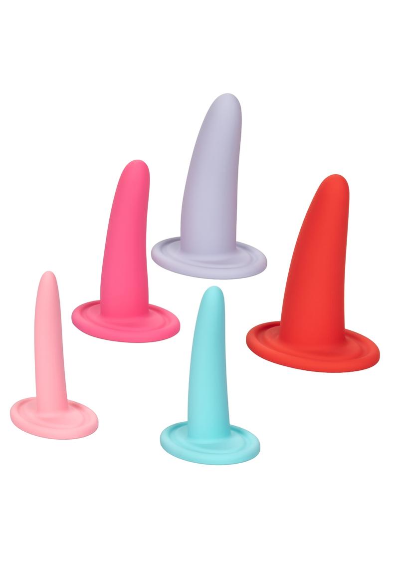 Dilatador vaginal portátil She-ology, juego de 5 piezas, silicona, resistente al agua