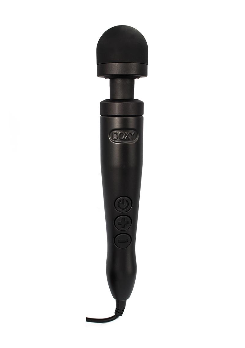 Doxy Number 3 Plug In Vibrating Wand Massager Silicone Black