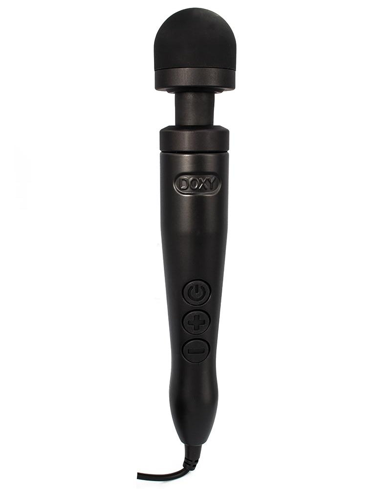 Doxy Number 3 Plug In Vibrating Wand Massager Silicone Black