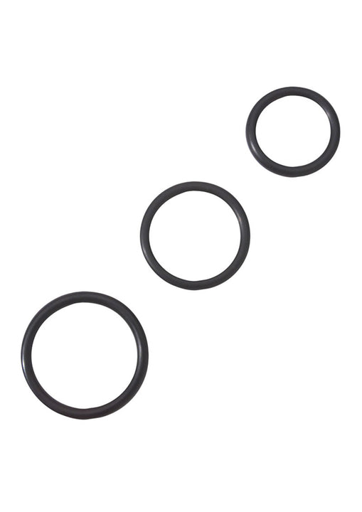 Juego de anillos en C de caucho negro