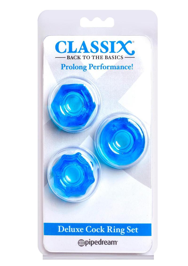 Classix Deluxe Cock Ring Set Blu