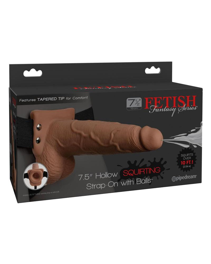 Ff Hollow Squirt Strapon W/balls 7.5 Tn
