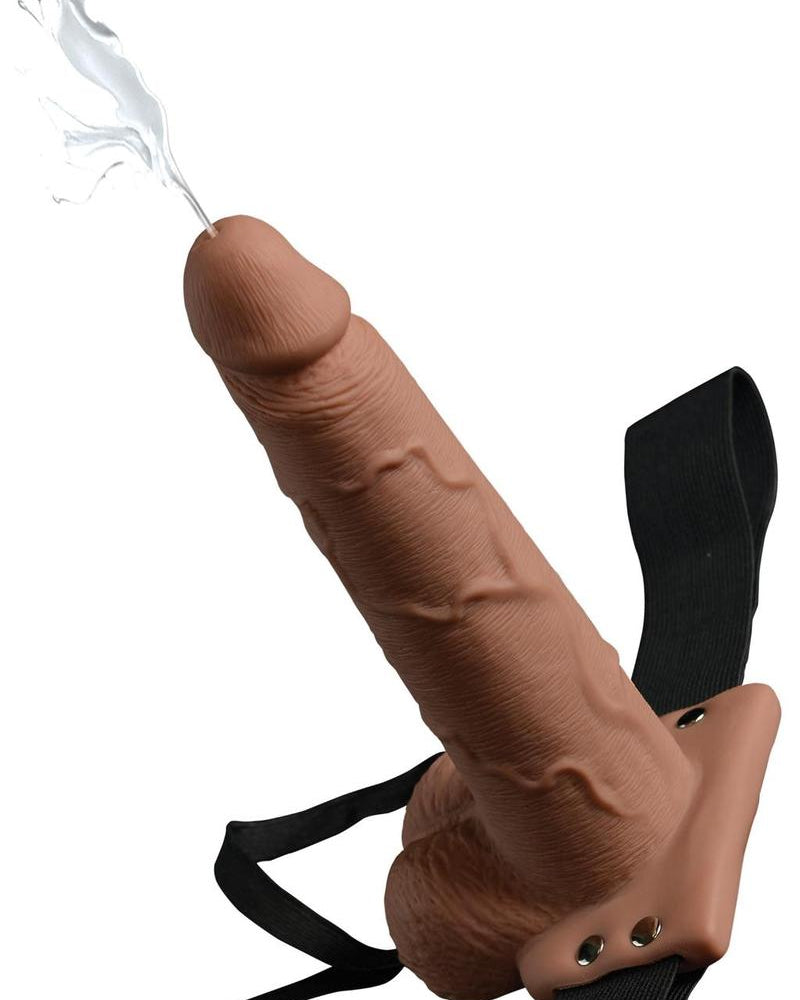 Ff Hollow Squirt Strapon W/balls 7.5 Tn