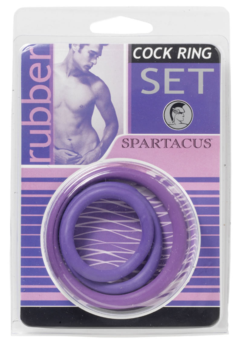 Juego de anillos en forma de C de goma color morado