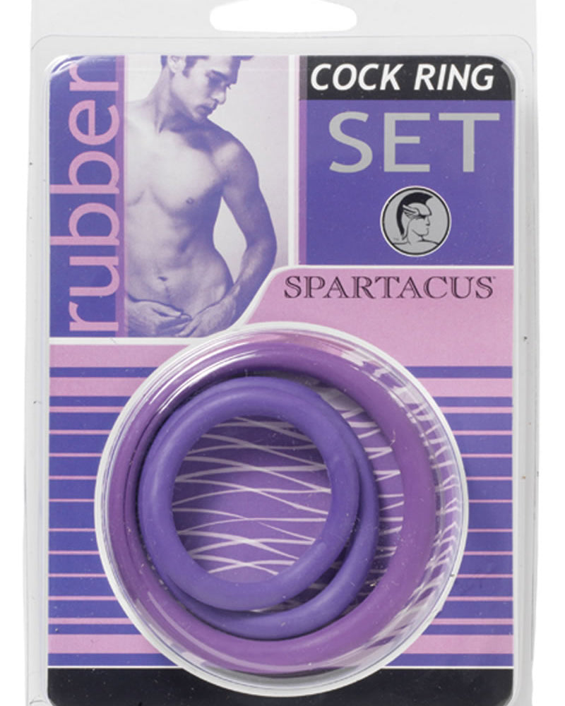 Juego de anillos en forma de C de goma color morado