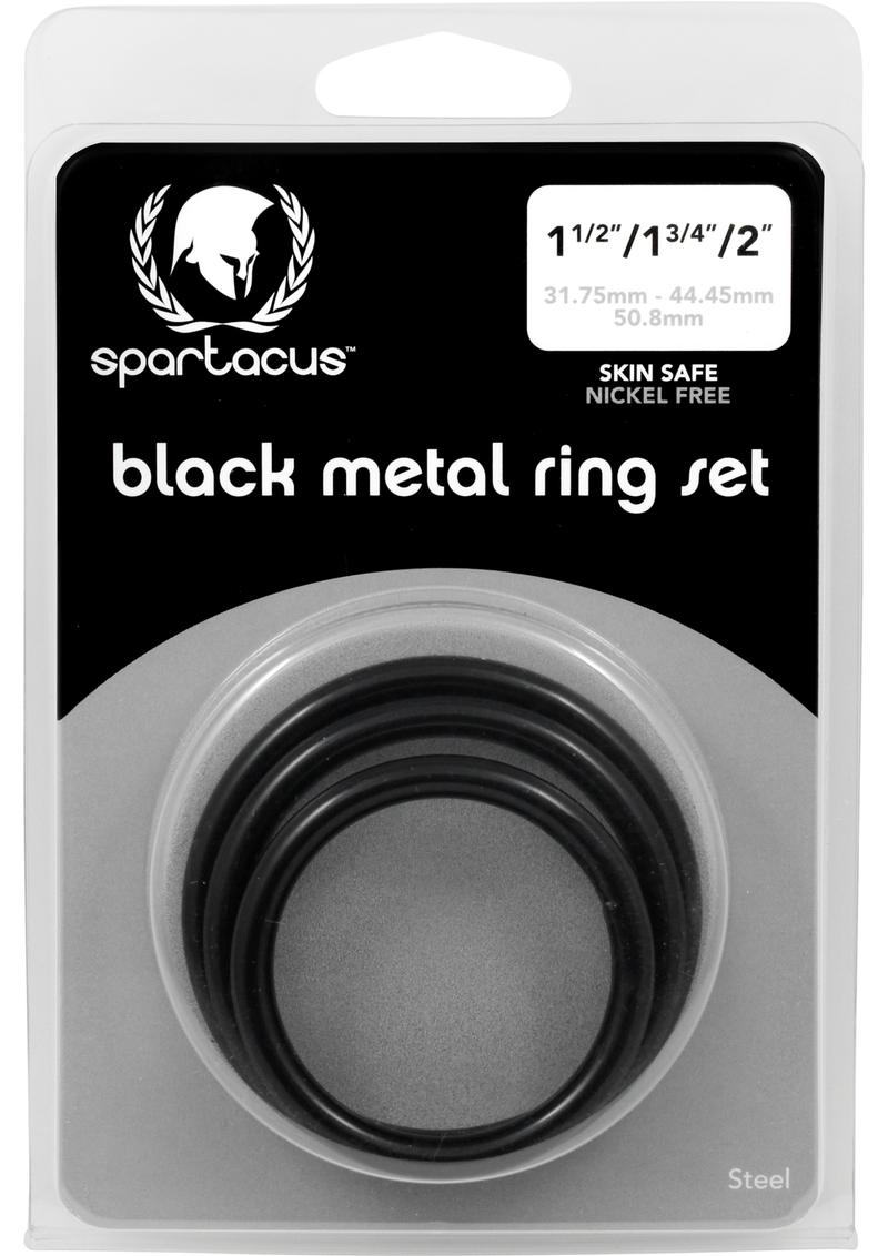 Juego de anillos en forma de C de acero negro