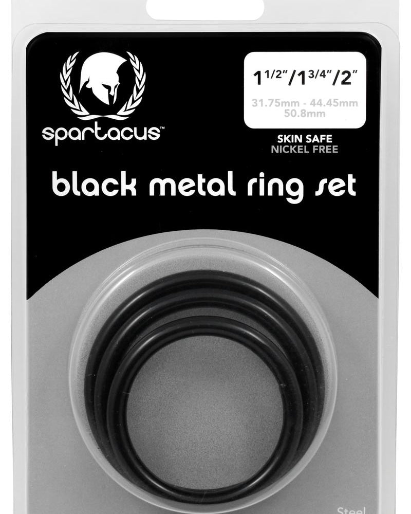 Juego de anillos en forma de C de acero negro