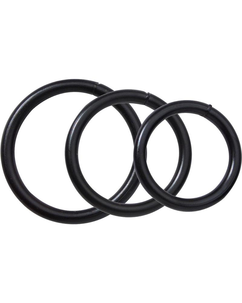 Juego de anillos en forma de C de acero negro