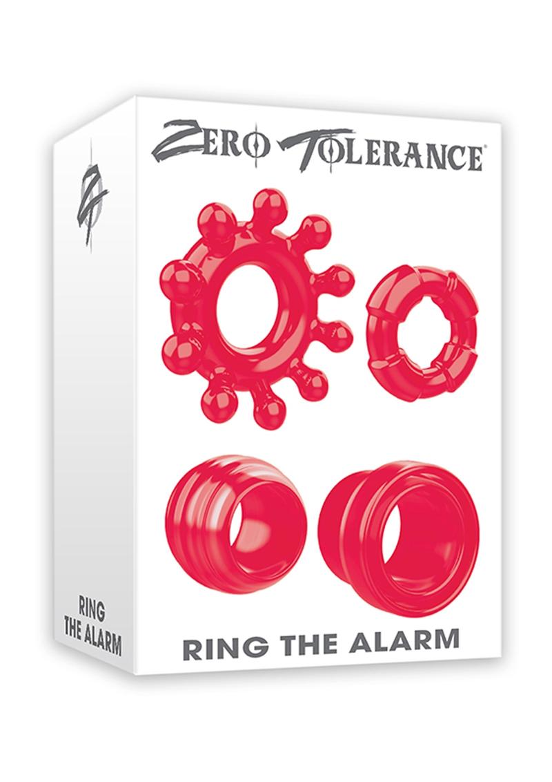 Zero Tolerance Ring the Alarm Cockring Set of 4 Rubber Waterproof Red