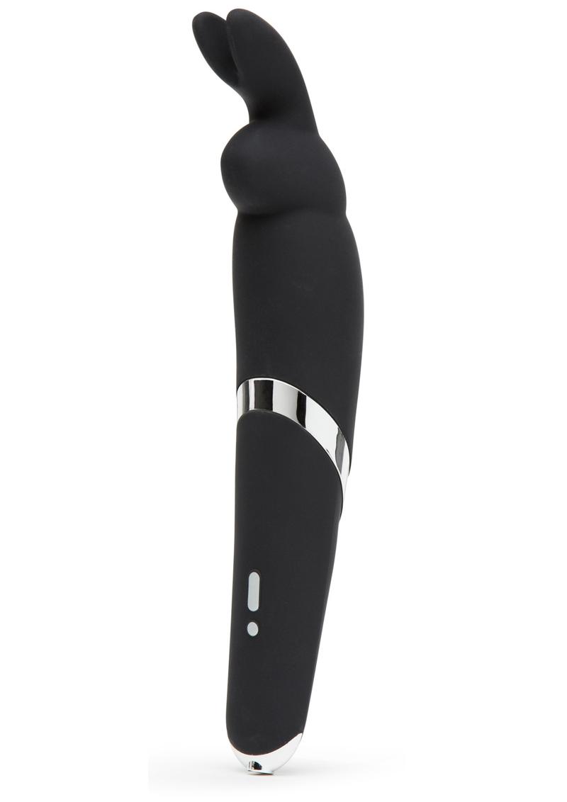 Vibrador Happy Rabbit Wand de silicona recargable, resistente al agua, color negro