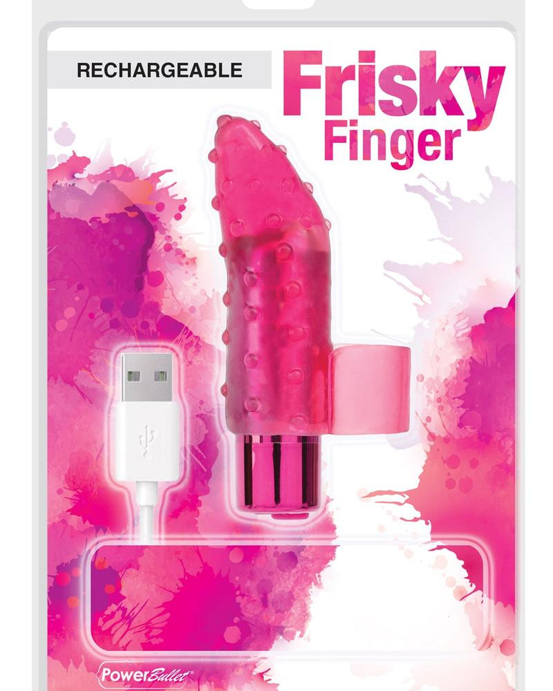 Powerbullet USB recargable Frisky Finger Bullet Multi Speed ​​​​Impermeable Rosa