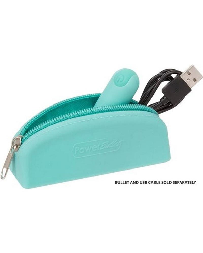 Bolsa de almacenamiento de silicona Powerbullet, color verde azulado