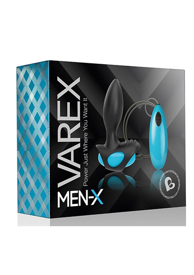 Men-X Varex Anal Plug P-Spot Stimulator Waterproof USB Magnetic Charge Multi Function  Blue/Black