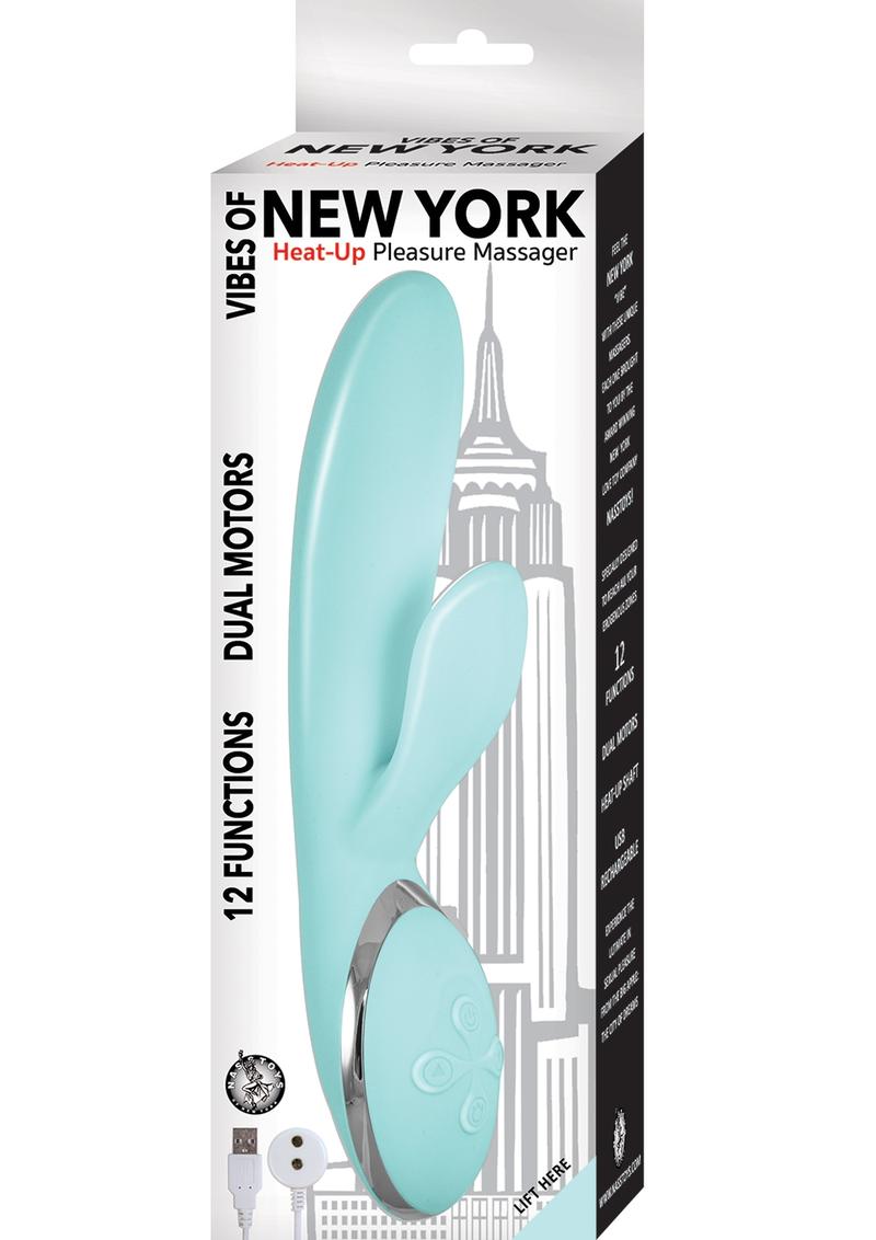 Vibrador multifunción recargable por USB Vibes Of New York Heat Up Pleasure Massager Aqua