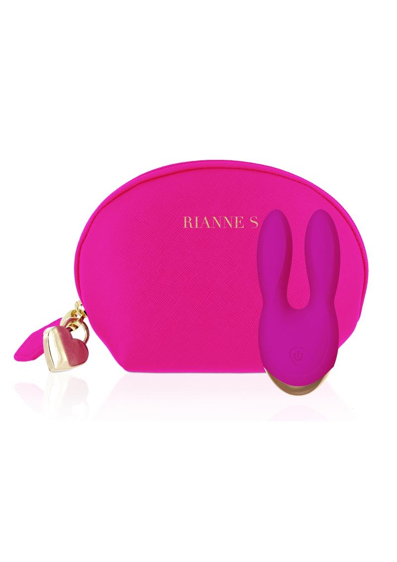 Vibrador multifunción de múltiples velocidades recargable y resistente al agua color rosa de Rianne S Bunny Bliss Deep