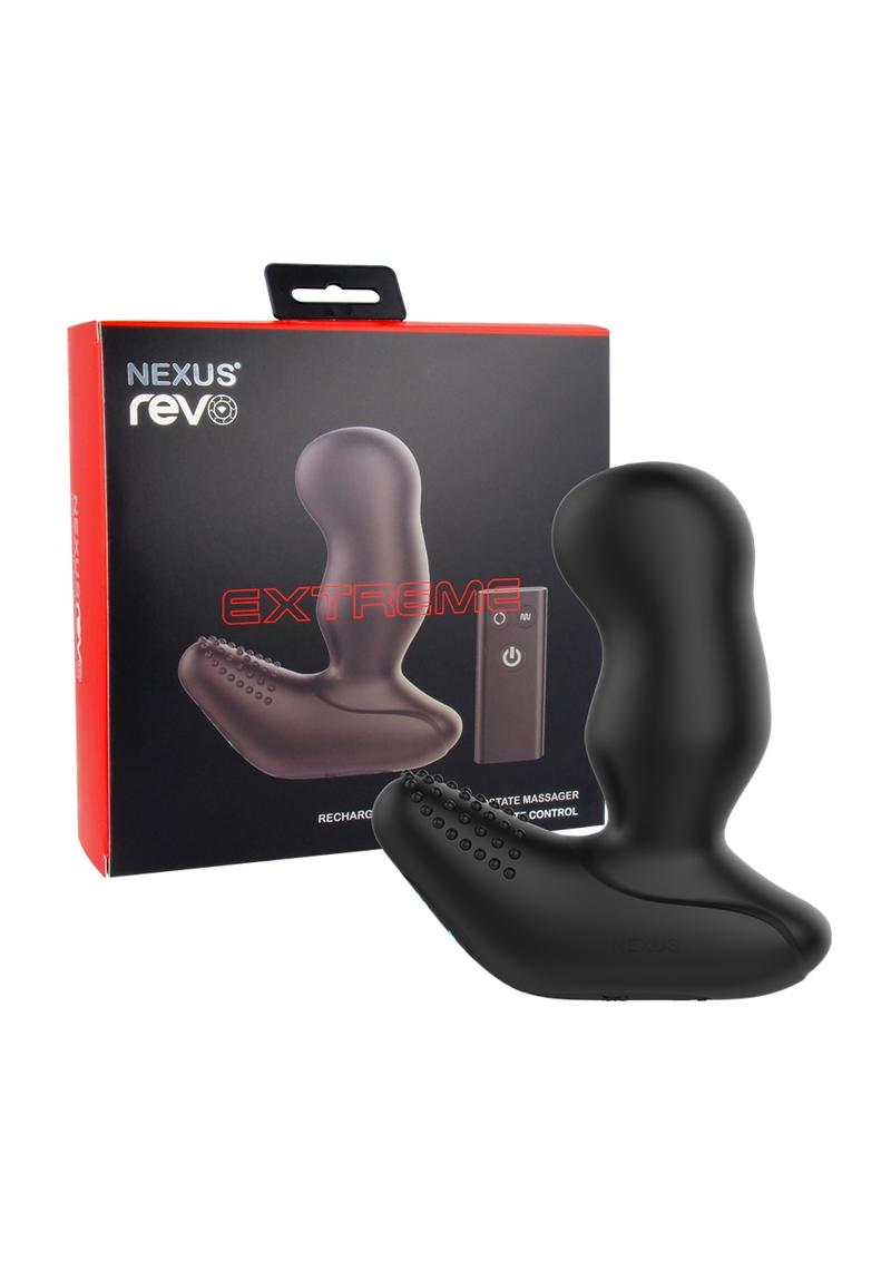 Nexus Revo Extreme Rechargeable Rotating Prostate Massager Silicone Waterproof  Remote Control Multi Vibrating Black