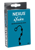 Nexus Excite Medium Silicone Anal Beads Silicone Medium Size 25mm  Black