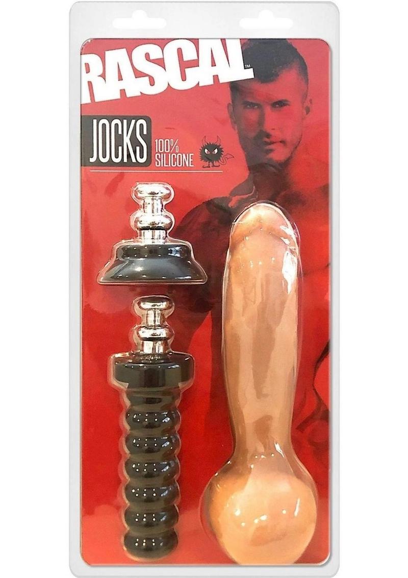 Rascal Jock Adam Silicone Cock 8 Inch Dildo With Silicone Handle or Suction Cup Base Flesh